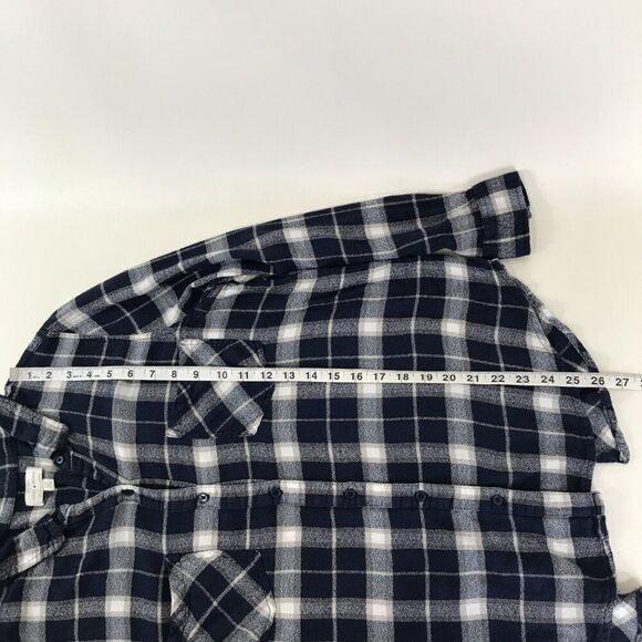 Lucky Brand Button Down Plaid Shirt Women's Large Long Sleeve Pockets Tie Back - Picture 10 of 11